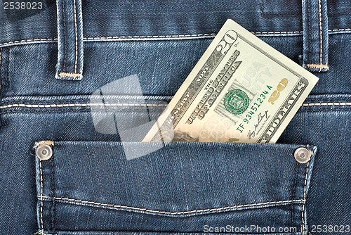 Image of Twenty dollar in pocket