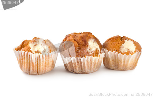 Image of Cake in cup on a white background