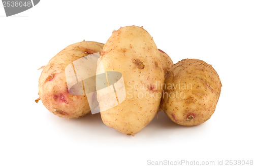 Image of Raw potato isolated on a white