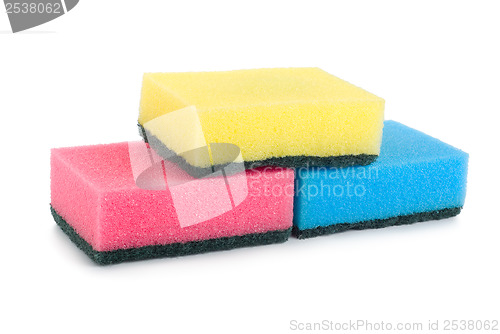 Image of Three colored sponges