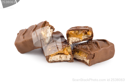 Image of Chocolate with caramel isolated