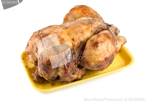 Image of Fried chicken on a plate isolated