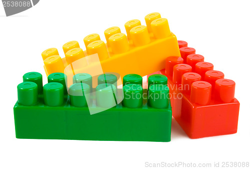 Image of Stack of colorful building blocks