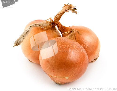 Image of Three onions isolated
