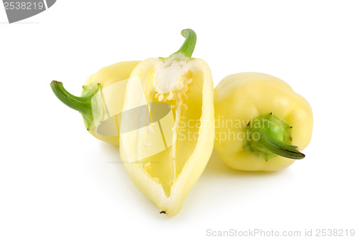 Image of Ripe yellow bell pepper isolated