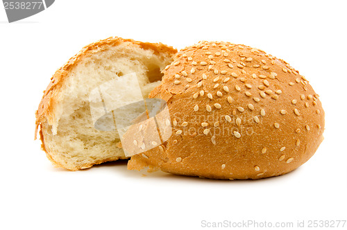 Image of Two halves of wheat bread isolated