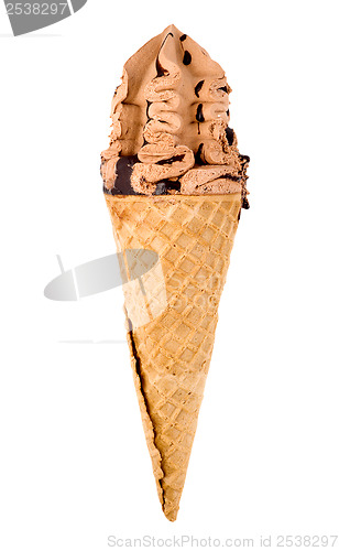 Image of Ice cream whith chocolate topping
