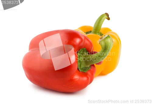 Image of Yellow and red pepper