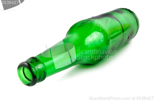 Image of Green beer bottle isolated