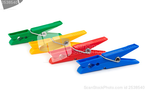 Image of Coloured clothespins