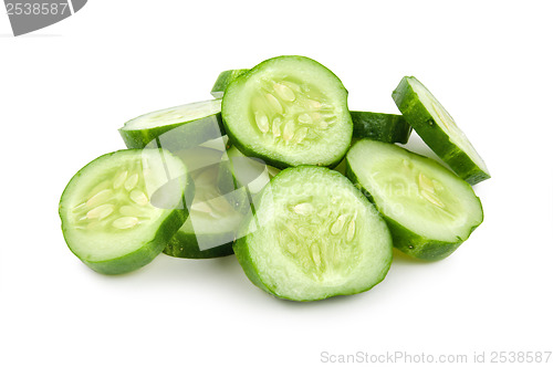 Image of Cut cucumber isolated