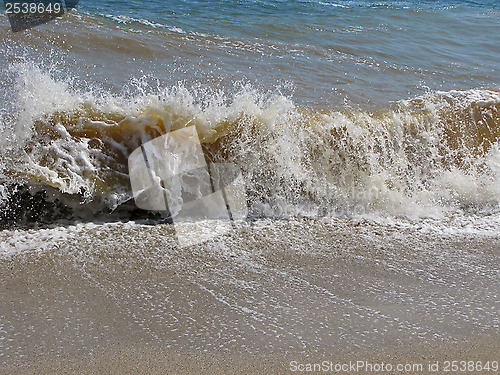 Image of Splashing waves on the beach