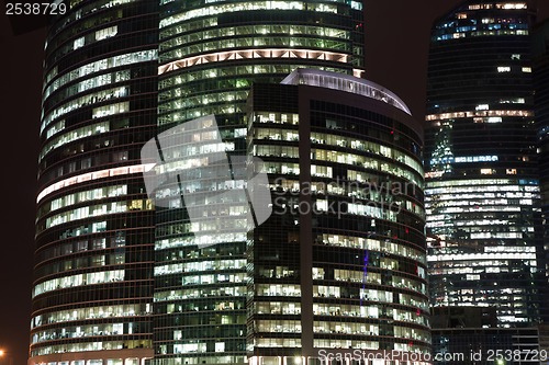 Image of Skyscrapers at night