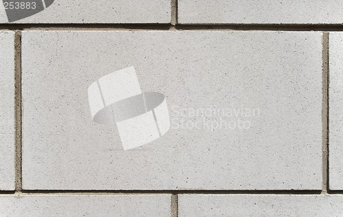 Image of White brick block with space for text