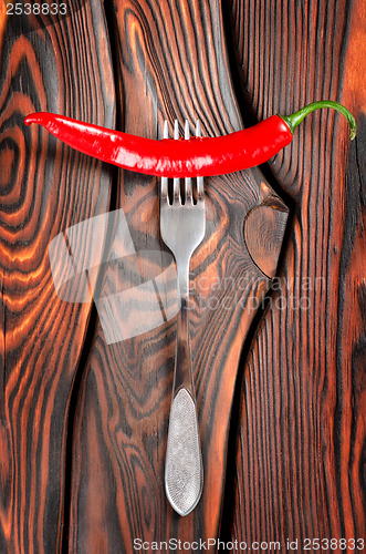 Image of Red chili pepper and fork