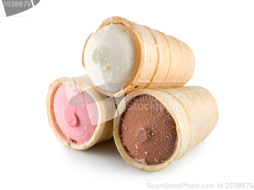 Image of White brown and red ice cream