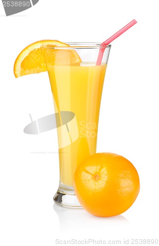 Image of Orange juice in a glass isolated