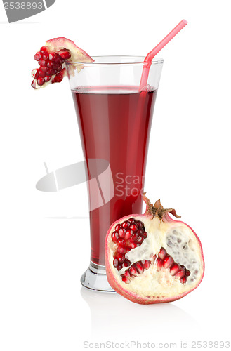 Image of Pomegranate juice isolated on a white