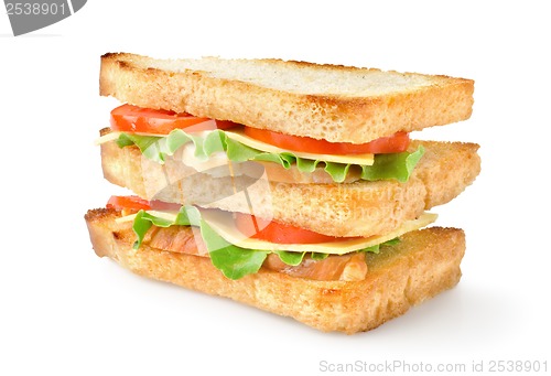 Image of Sandwich with vegetables isolated