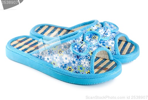 Image of Blue slippers isolated