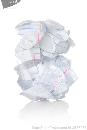Image of Crumpled sheet of paper isolated