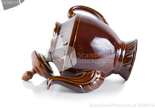 Image of Brown ceramic teapot