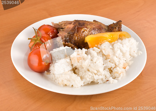 Image of Rice with meat and vegetables