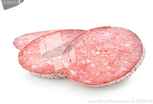 Image of Salami sausage isolated