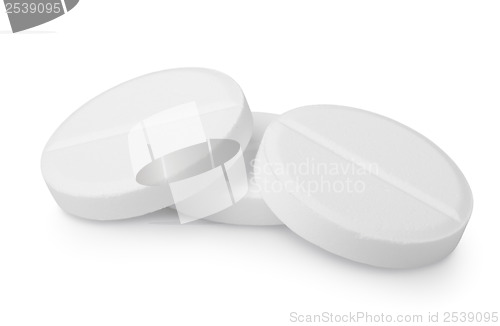 Image of Three tablets aspirin isolated