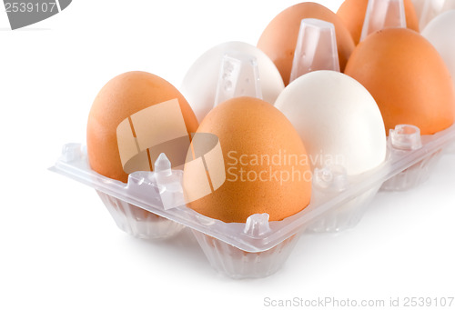 Image of Tray eggs isolated