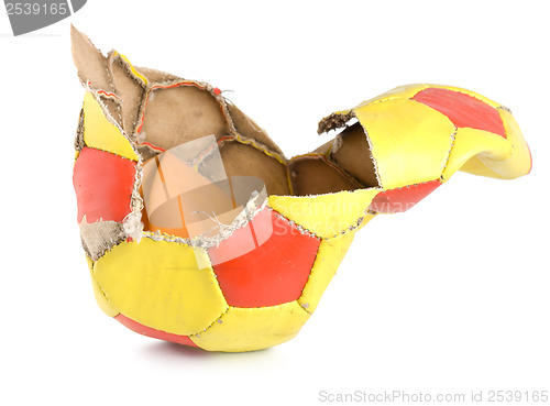Image of Old ragged soccer isolated