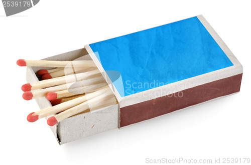 Image of Blue matchbox isolated 