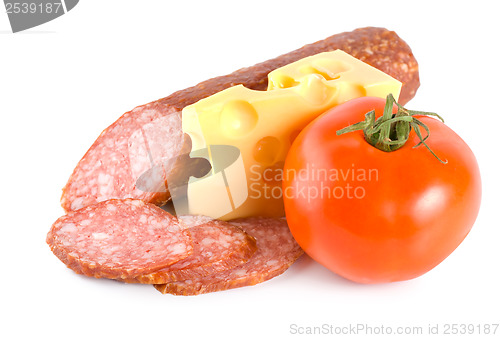 Image of Cheese, tomato and sausage