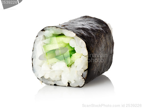 Image of Sushi with a cucumber