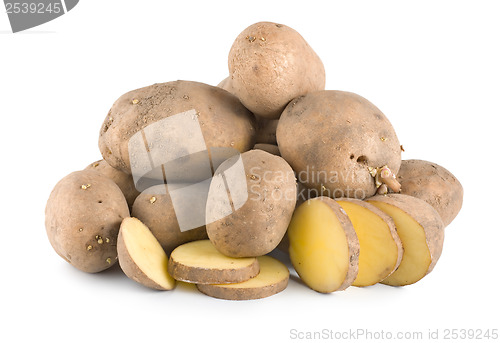 Image of Pile of potatoes isolated