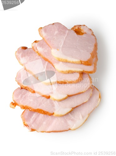 Image of Sliced ham isolated