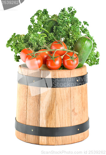 Image of Barrel with vegetables