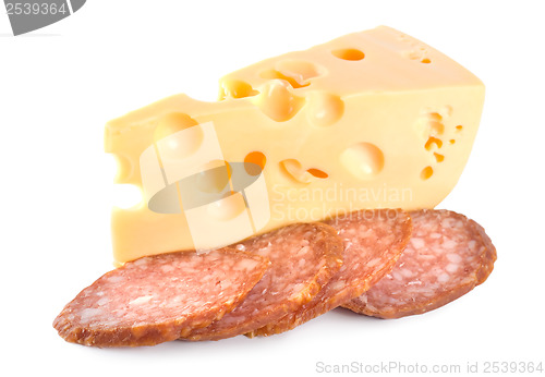 Image of Cheese and Sausage isolated