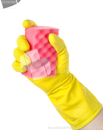 Image of Yellow cleaning glove