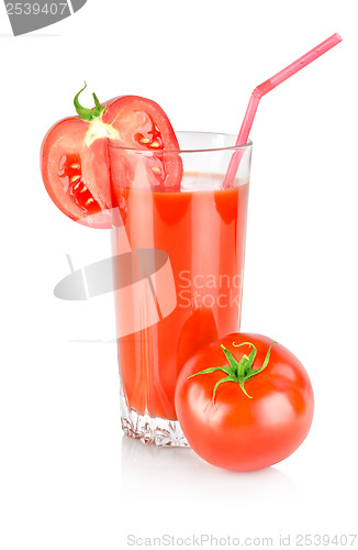 Image of Tomato juice isolated on white