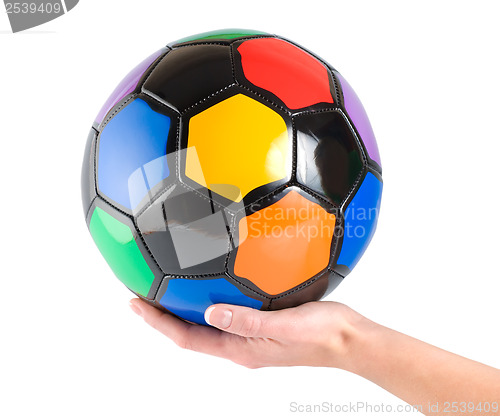 Image of Soccer ball in hand