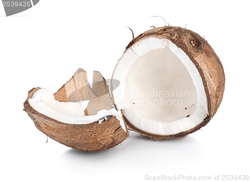 Image of Two parts of a coconut