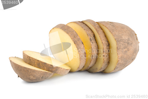 Image of Cut raw potatoes isolated