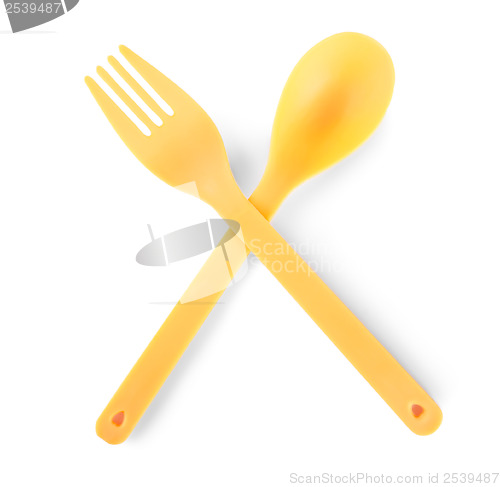 Image of Disposable cutlery isolated