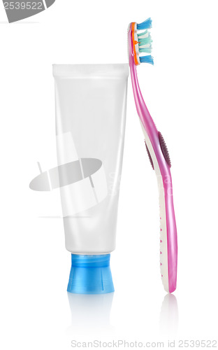 Image of Toothpaste and toothbrush
