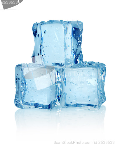 Image of Three ice cubes isolated