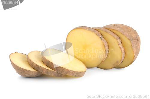 Image of Cut potatoes isolated