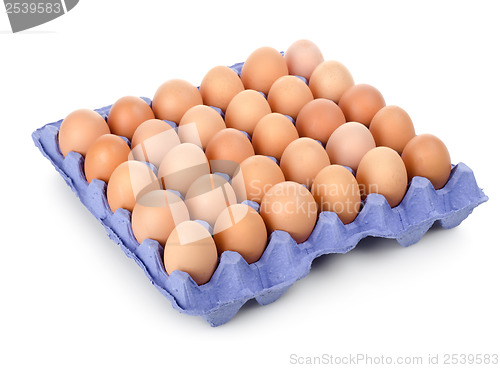 Image of Eggs in a carton isolated