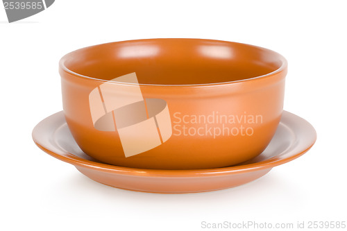 Image of Brown bowl isolated 