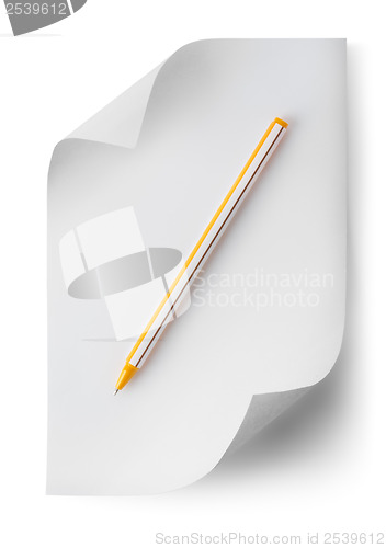 Image of Pen with a sheet of paper